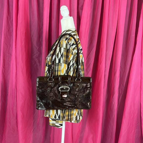 MC Marc Chantal brown croc embossed shoulder bag - Picture 11 of 11